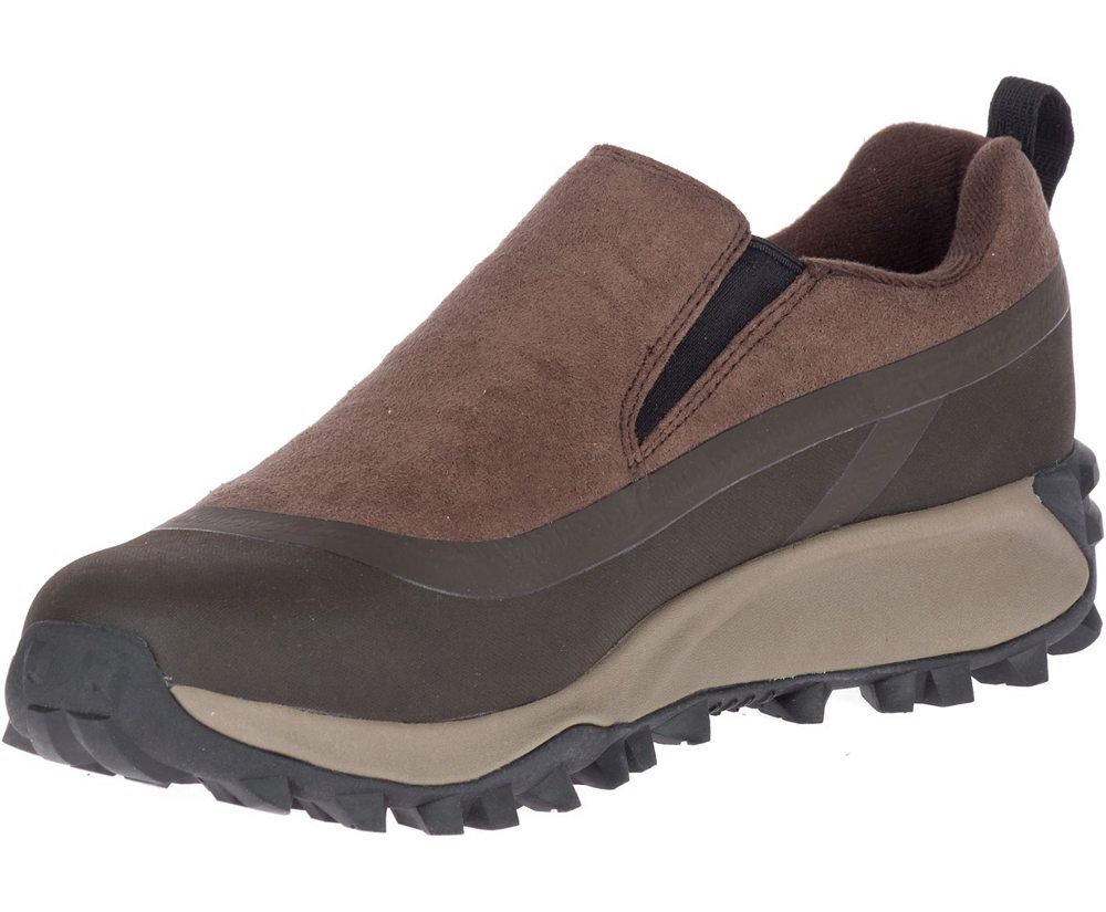 Kozaki Merrell Męskie Brązowe - Thermo Snowdrift Moc Shell Waterproof - 516402-URL